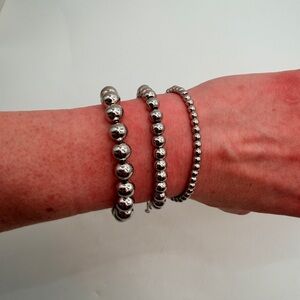 Silver Ball Bracelet Set of 3
